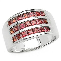 1.89 CARAT GENUINE ORANGE SAPPHIRE .925 STERLING SILVER RING