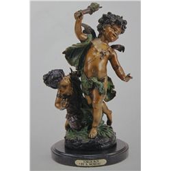"TORCH BOY" BRONZE SCULPTURE - A. MOREAU