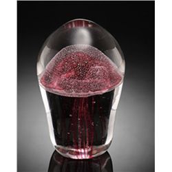ART GLASS PINK JELLYFISH GLOW IN THE DARK
