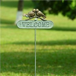 LOVEBIRDS GARDEN WELCOME SIGN