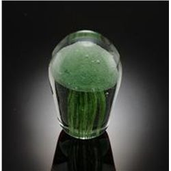 ART GLASS GREEN JELLYFISH GLOW IN THE DARK