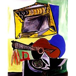 PICASSO "STILL LIFE WITH GUITAR AND FRAME"