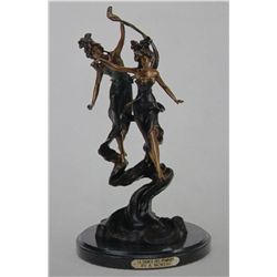 "LA DANSE NYMPHS" BRONZE SCULPTURE - A.  MOREAU