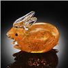 Image 1 : HAND CRAFTED ORANGE ART GLASS BUNNY