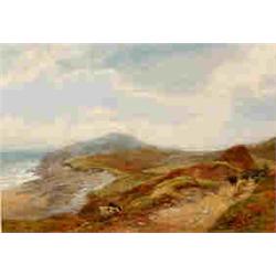 Edward Duncan, cattle on a coastal path, watercolour, signed & dated Sept 16 1870, 34 x 49 cm  Se...