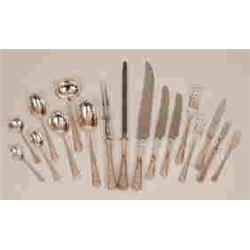 A Garrard Silver table Service, comprising; eight table forks,  eight smaller forks, eight cake f...