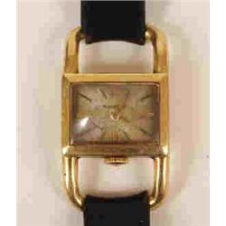 A Jaeger Le Coultre Ladies Wristwatch, in an 18ct gold case, the back dated 17.12.70  See illustr...