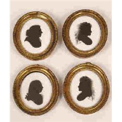 A Set of Four J Meirs (Leeds) Oval Miniatures, in brass mounted oval frames, 12  cm  See illustra...