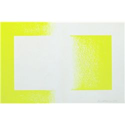 Anuszkiewicz Original Lithograph  Yellow Reversed 