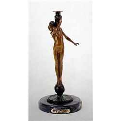 "MALE CANDLESTICK" BRONZE SCULPTURE - MCCARTAN