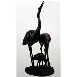  CRANES  BRONZE SCULPTURE - MOIGNIEZ