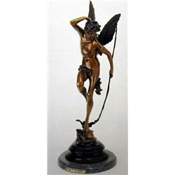 "ANGEL WITH BOW & WINGS" BRONZE SCULPTURE - J. COUTAN