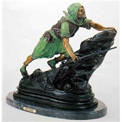  ARAB ON ROCK  BRONZE SCULPTURE - GULLEMAN