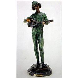  CHANTEUR FLORENTINE  BRONZE SCULPTURE - P. DUBOIS