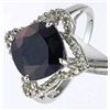 Image 1 : 4.94 CTW.  SAPPHIRE & DIAMOND RING - 10KW GOLD