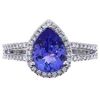 Image 1 : 14KW TANZANITE & DIAMOND RING