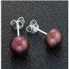 Image 1 : 7 MM COPPER PEARL STUD EARRINGS