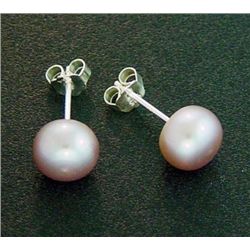 7 MM LAVENDER PEARL STUD EARRINGS