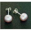 Image 1 : 7 MM LAVENDER PEARL STUD EARRINGS