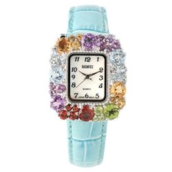 BADAVICI MULTI-GEMSTONE BEZEL WATCH