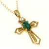 Image 1 : CREATED EMERALD 10K CROSS PENDANT