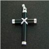 Image 1 : BLACK ONYX STERLING CROSS PENDANT