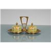 Image 1 : PORCELAIN & BRASS SERVING TRAY W/ LIDS