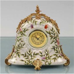 PORCELAIN AND BRASS CLOCK