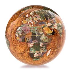 KALIFANO GEMSTONE GLOBE PAPERWEIGHT