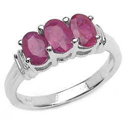 1.95 CARAT GENUINE RUBY .925 STERLING SILVER RING