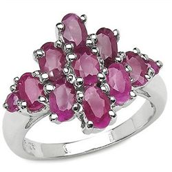 3.33 CARAT GENUINE RUBY .925 STERLING SILVER RING