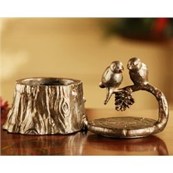 LOVE BIRDS ON BRANCH TRINKET BOX