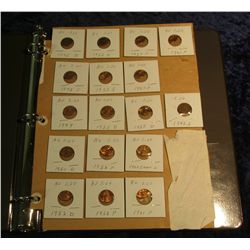 758. (17) Lincoln Cents 1942-61. Most are higher grades, stapled in holders and on a page.