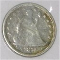 1876 SEATED LIBERTY SILVER QUARTER *NICE VERY EARLY QUARTER*!! QUARTER CAME OUT OF SAFE!!