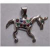 Image 1 : 4.750g Horse Shape Pendant of Sapphire,Ruby and Emerald in Silver