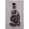 Image 1 : 2.660g Monkey Shape Pendant of Sapphire and Ruby in Silver