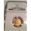 Image 1 : 1914 $2 1/2  GOLD INDIAN HEAD NGC MS-62 RARE! LOW MINTAGE