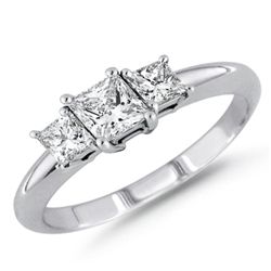 0.50 ctw Princess cut Three Stone Diamond Ring G-H,SI-2