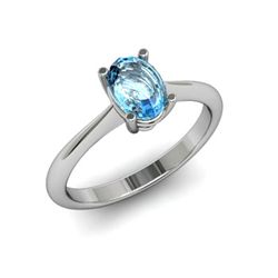 Genuine 0.40 ctw Aqua Marine Ring 14k W/Y Gold