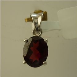 9.00 CTW GARNET PENDANT .925 STERLING SILVER