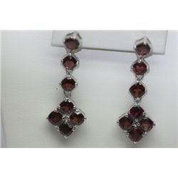 42.10 CTW GARNET EARRING .925 STERLING SILVER