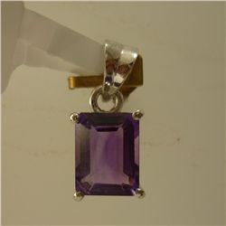 5.50 CTW AMETHYST PENDANT .925 STERLING SILVER