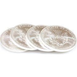 Natural 4 Oz Coin Fine Silver USA (4) One Dollar 2011