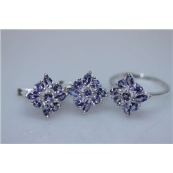 31.68 CTW TANZANITE SET .925 STERLING SILVER