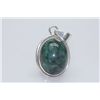 Image 1 : 35.21 CTW EMERALD CABUSHION PENDANT .925 STERLING SILVE