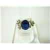 Image 1 : 17.25 CTW SAPPHIRE AND DIAMOND RING .925 STERLING SILVE