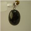 Image 1 : 23.75 CTW BLACK STONE PENDANT .925 STERLING SILVER