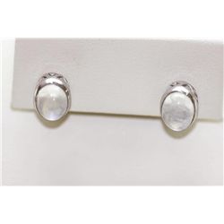 14.95 CTW MOON STONE EARINGS .925 STERLING SILVER