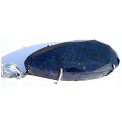 Natural 220.05 ctw Sapphire Pear .925 Sterling Pendant