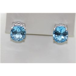 23.05 CTW BLUE TOPAZ EARINGS .925 STERLING SILVER